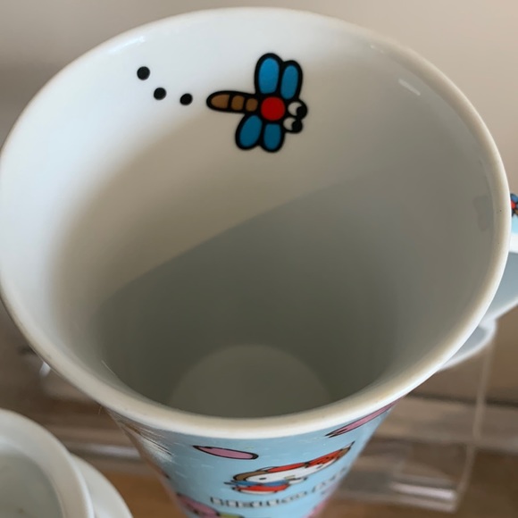 Hello kitty ceramic coffee mug with tea strainer, made by Sanrio - Picture 9 of 11